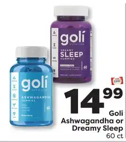 Weis Markets Goli Ashwagandha or Dreamy Sleep offer