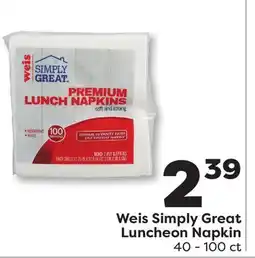 Weis Markets Weis Simply Great Luncheon Napkin offer