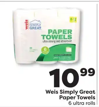 Weis Markets Weis Simply Great Paper Towels offer