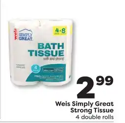 Weis Markets Weis Simply Great Strong Tissue offer