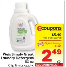 Weis Markets Weis Simply Great Laundry Detergent offer