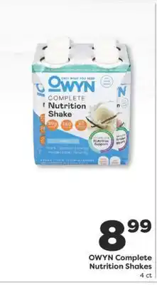 Weis Markets OWYN Complete Nutrition Shakes offer