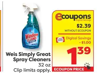 Weis Markets Weis Simply Great Spray Cleaners offer