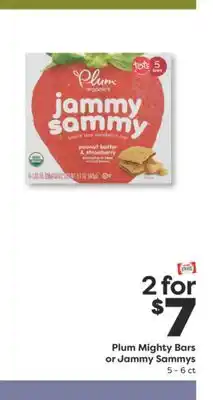 Weis Markets Plum Mighty Bars or Jammy Sammys offer