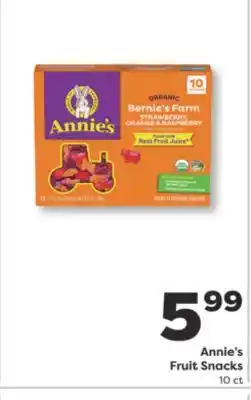 Weis Markets Annie's Fruit Snacks offer