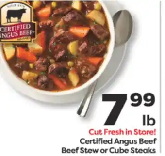 Weis Markets Certified Angus Beef Beef Stew or Cube Steaks offer