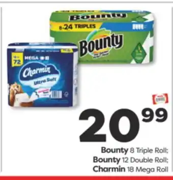 Weis Markets Bounty 8 Triple Roll Bounty 12 Double Roll Charmin 18 Mega Roll offer