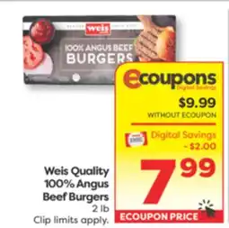 Weis Markets Weis Quality 100% Angus Beef Burgers offer