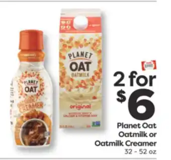 Weis Markets Planet Oat Oatmilk or Oatmilk Creamer offer