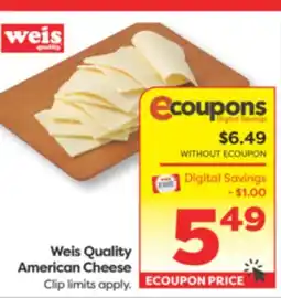 Weis Markets Weis Quality American Cheese offer