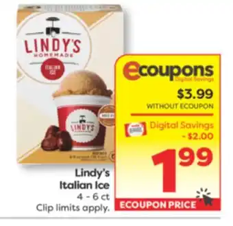 Weis Markets Lindy's Italian Ice offer