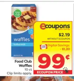 Weis Markets Food Club Waffles offer