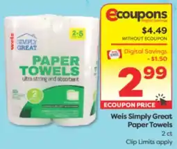 Weis Markets Weis Simply Great Paper Towels offer