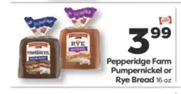 Weis Markets Pepperidge Farm Pumpernickel or Rye Bread offer