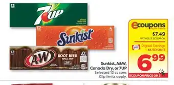 Weis Markets Sunkist, A&W, Canada Dry, or 7UP offer