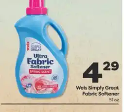 Weis Markets Weis Simply Great Fabric Softener offer