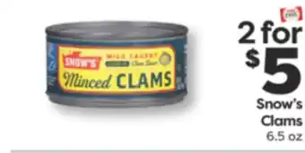 Weis Markets Snow's Clams offer