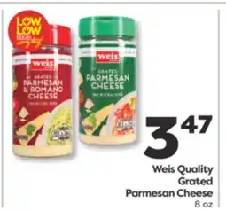 Weis Markets Weis Quality Grated Parmesan Cheese offer