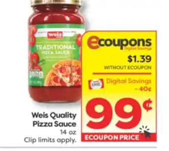 Weis Markets Weis Quality Pizza Sauce offer