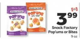 Weis Markets Snack Factory Pop'ums or Bites offer