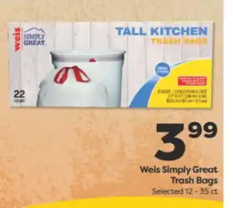 Weis Markets Weis Simply Great Trash Bags offer