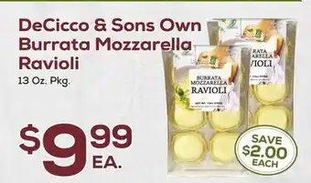 DeCicco & Sons DeCicco & Sons Own Burrata Mozzarella Ravioli offer