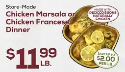 DeCicco & Sons Chicken Marsala or Chicken Francese Dinner offer