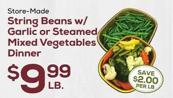 DeCicco & Sons String Beans w/Garlic or Steamed Mixed Vegetables Dinner offer