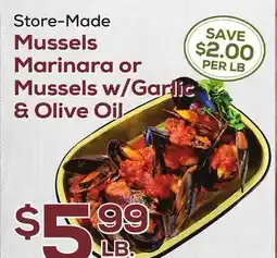 DeCicco & Sons Mussels Marinara or Mussels w/Garlic & Olive Oil offer