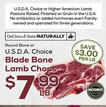 DeCicco & Sons Blade Bone Lamb Chops offer