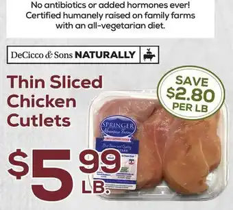 DeCicco & Sons Thin Sliced Chicken Cutlets offer