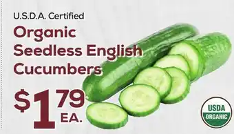 DeCicco & Sons Organic Seedless English Cucumbers offer