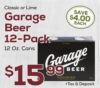 DeCicco & Sons Classic or Lime Garage Beer 12-Pack offer