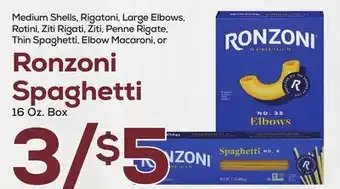 DeCicco & Sons Ronzoni Spaghetti offer