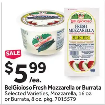 Stop&Shop BelGioioso Fresh Mozzarella or Burrata offer