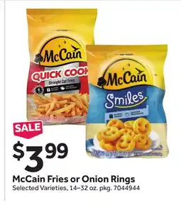 Stop&Shop McCain Fries or Onion Rings offer