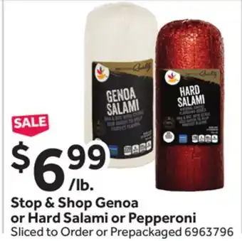 Stop&Shop Stop & Shop Genoa or Hard Salami or Pepperoni offer