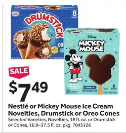 Stop&Shop Nestlé or Mickey Mouse Ice Cream Novelties, Drumstick or Oreo Cones offer