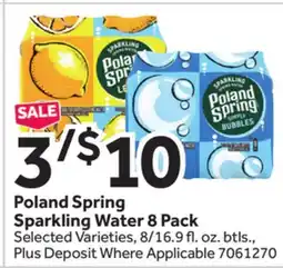 Stop&Shop Poland Spring Sparkling Water 8 Pack offer