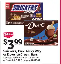 Stop&Shop Snickers, Twix, Milky Way or Dove Ice Cream Bars offer