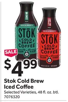 Stop&Shop Stok Cold Brew Iced Coffee offer