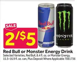 Stop&Shop Red Bull or Monster Energy Drink offer