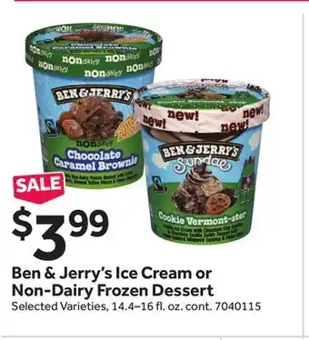 Stop&Shop Ben & Jerry's Ice Cream or Non-Dairy Frozen Dessert offer