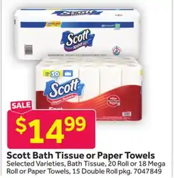 Stop&Shop Scott Bath Tissue or Paper Towels offer