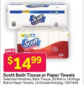 Stop&Shop Scott Bath Tissue or Paper Towels offer