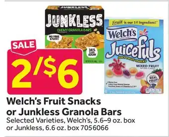 Stop&Shop Welch's Fruit Snacks or Junkless Granola Bars offer