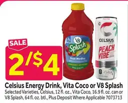 Stop&Shop Celsius Energy Drink, Vita Coco or V8 Splash offer