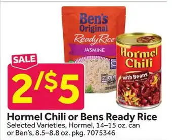 Stop&Shop Hormel Chili or Bens Ready Rice offer