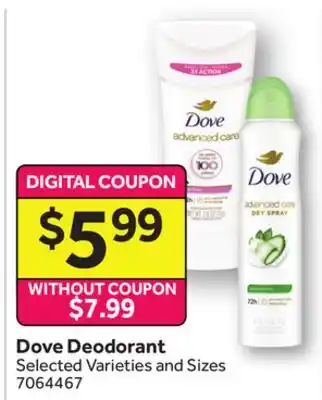 Stop&Shop Dove Deodorant offer