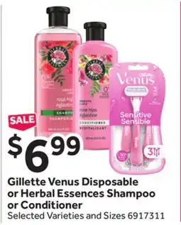 Stop&Shop Gillette Venus Disposable or Herbal Essences Shampoo or Conditioner offer